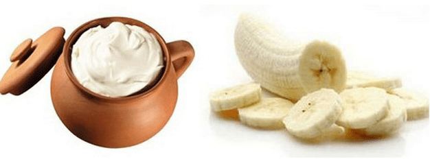 Maschera con panna acida e banana